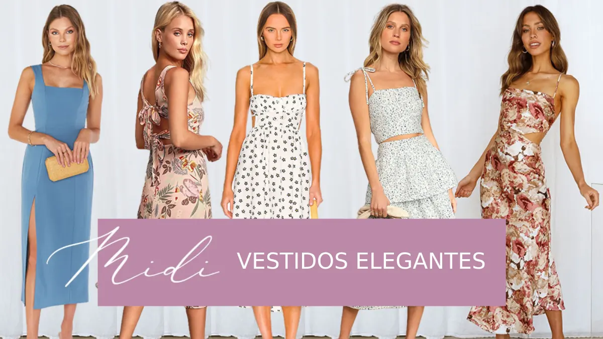 Vestidos midi elegantes para bodas y celebraciones